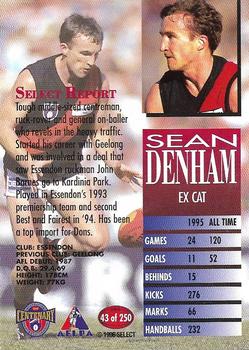 1996 Select AFL #43 Sean Denham Back
